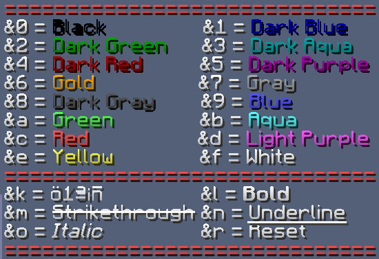 Código de colores en Minecraft