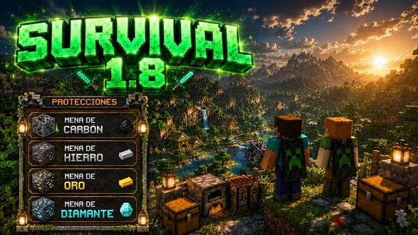 ⛏️ Survival 1.8 | 🔔 Info  Sobre Comandos   Para las Protecciones de zonas y cofres.